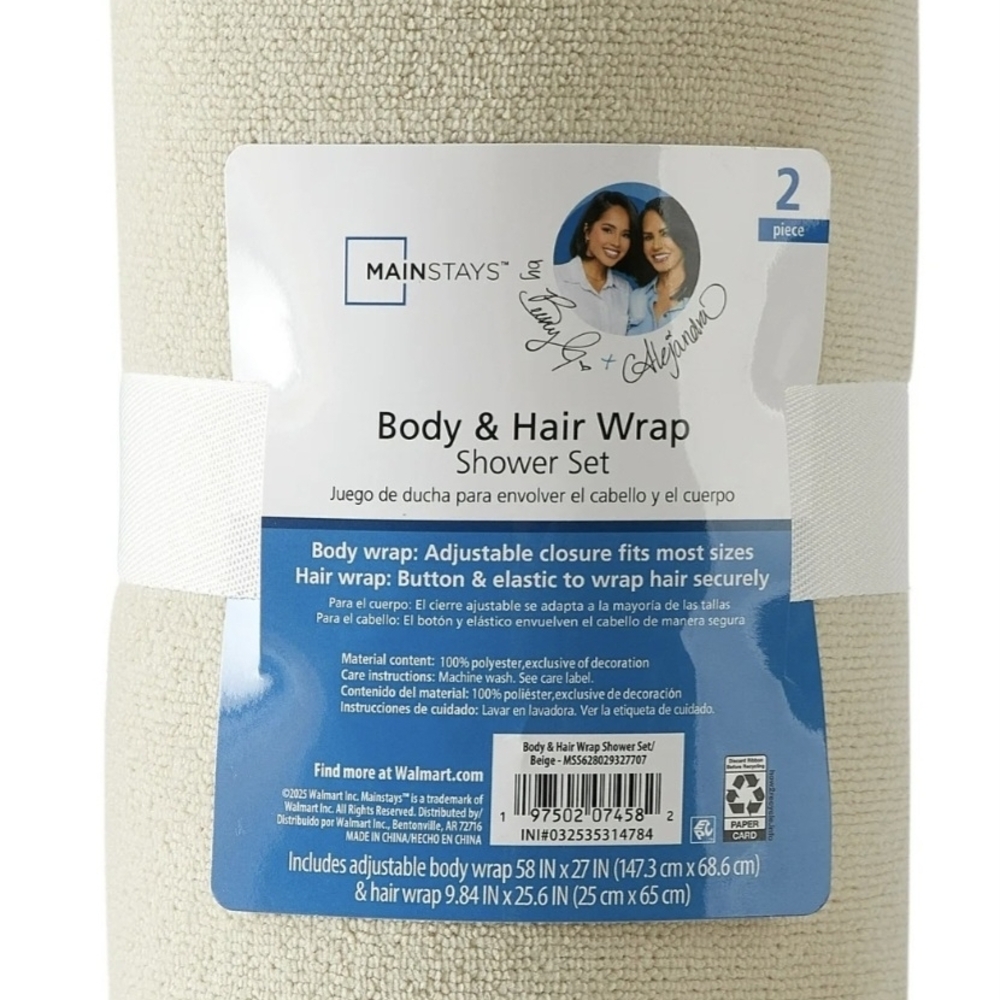 Mainstays Body & Hair Wrap Shower Set